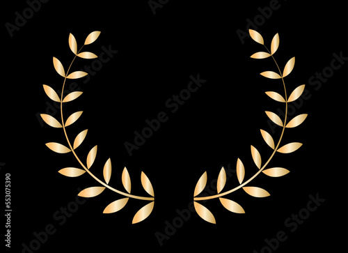 Gold film awards. Golden award wreaths. Vector illustration photo