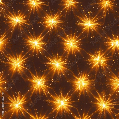 Background of abstract gold glittering stars. Generative AI