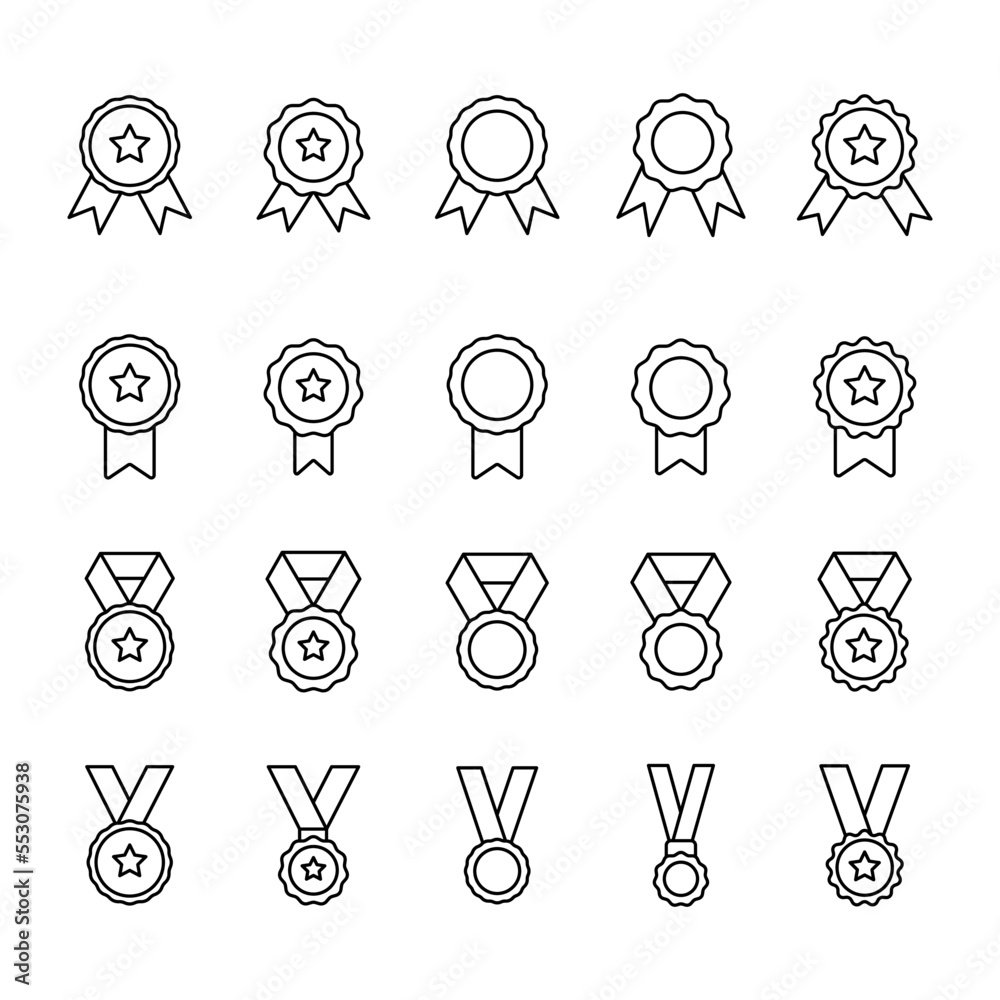 Medal icon set vector symbol design templates Medal icon set vector symbol design templates