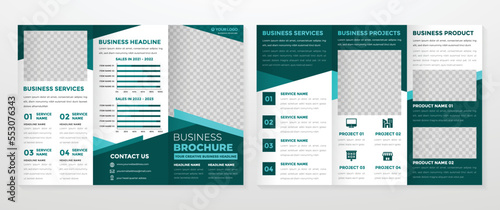 trifold brochure template with modern style and minimalist concept