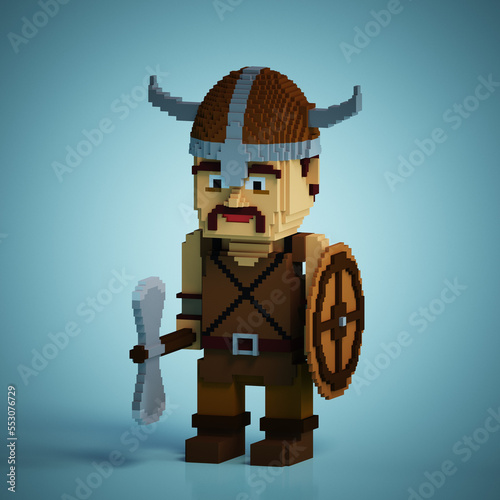 3D illustration warrior character 