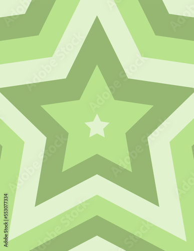 Vector Green Psychedelic Background with Repeated Star in Trendy Y2k Style. Geometric Design Template