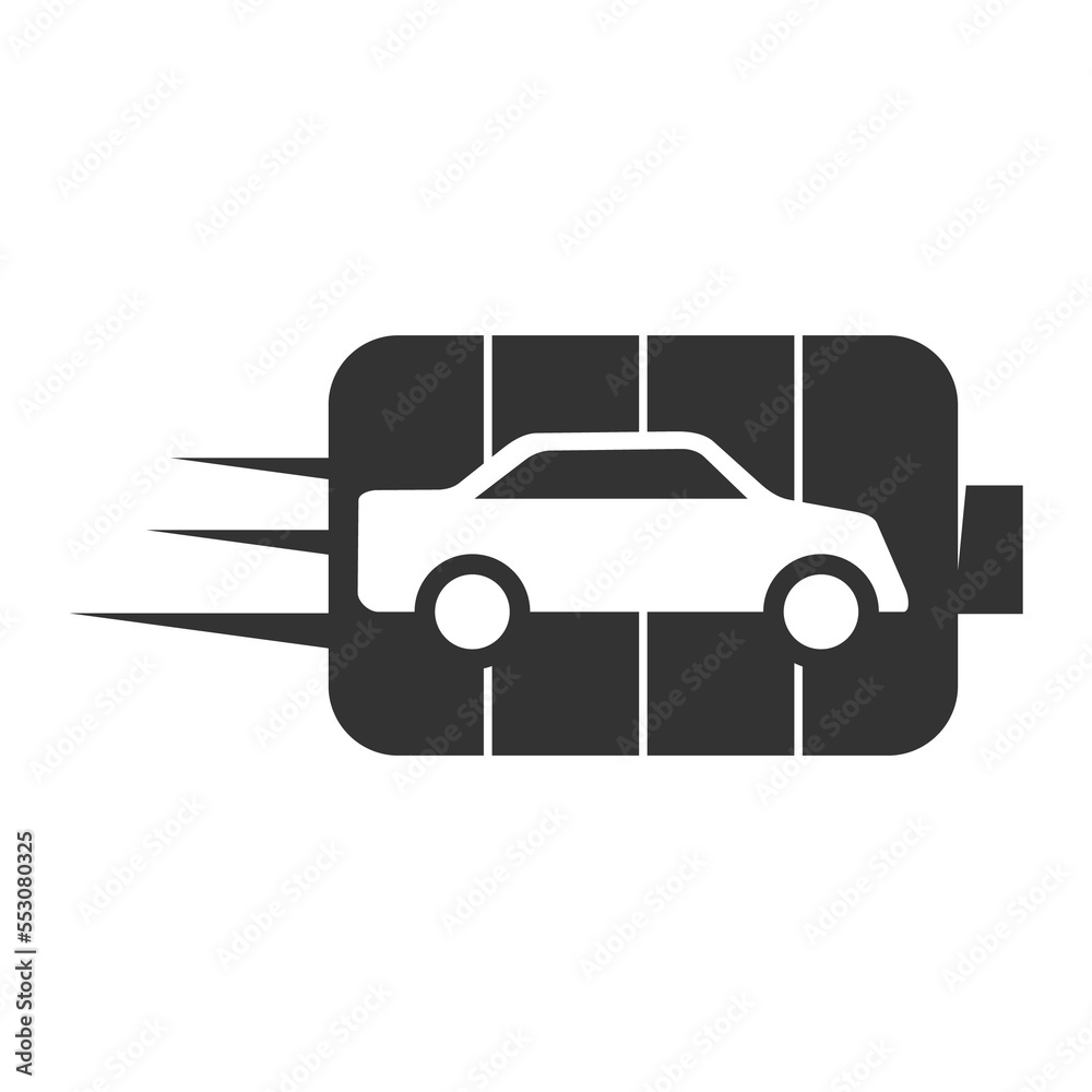 Obraz premium Electric car with plug Logo template Icon Illustration Brand Identity