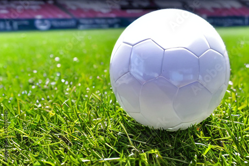 soccer ball on grass  soccer stadium 