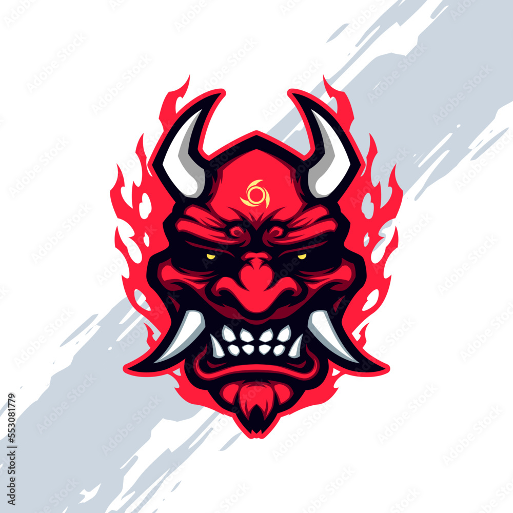 Red Oni Japanese Devil Mask Mascot Red Oni Japanese Devil Mask Mascot