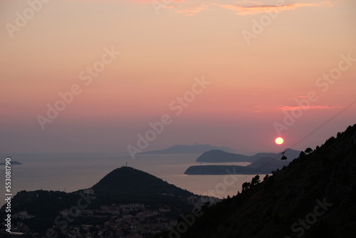Sunset view from SRD Hill Dubrovnik Croatia