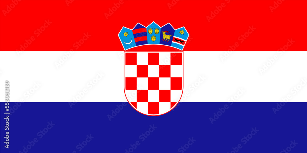 Naklejka premium Croatia flag standard shape and color