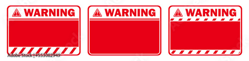 warning caution red white sign text space area message box sticker label object goods commodity