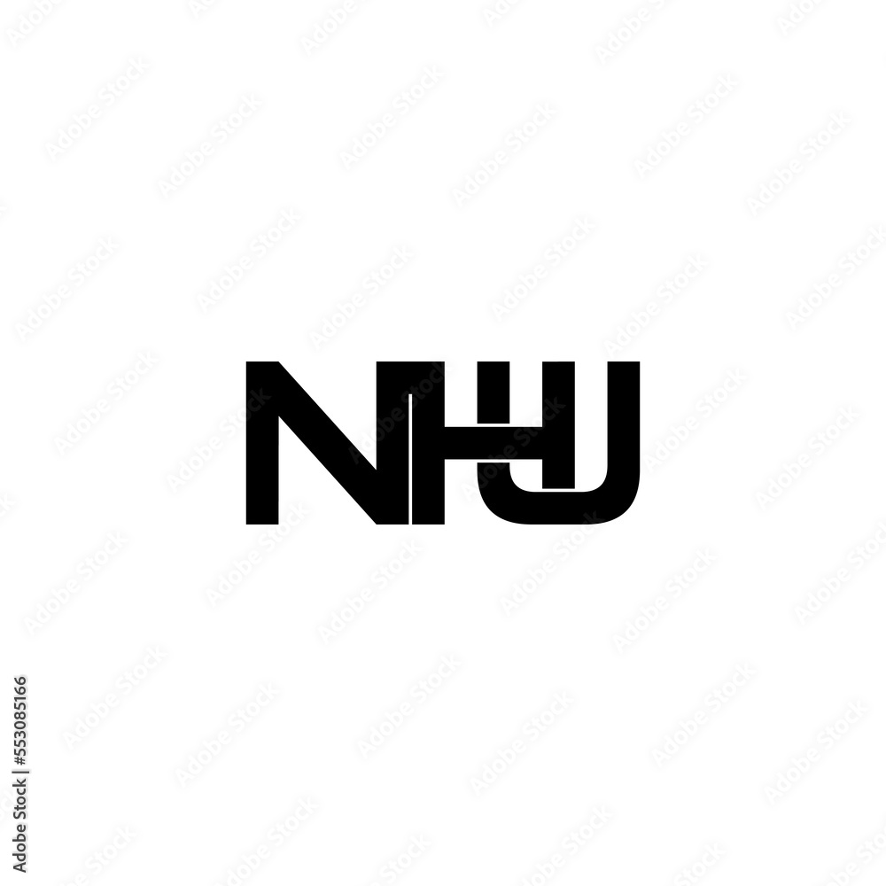 nhu letter initial monogram logo design nhu letter initial monogram logo design