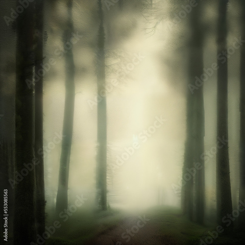 Path into the fog, eerie journey, supernatural