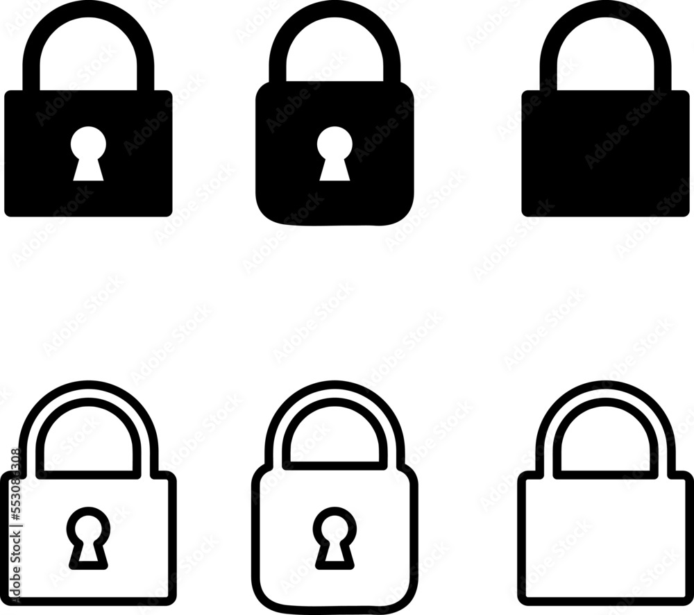 Lock vector simple icon set on white background..eps Lock vector simple icon set on white background..eps