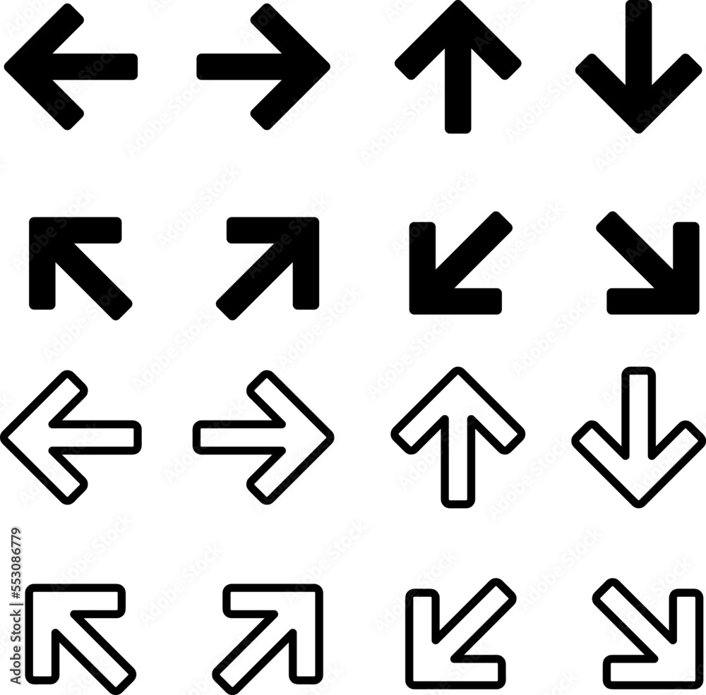 arrow icons set symbol vector. for web design on white background arrow icons set symbol vector. for web design on white background