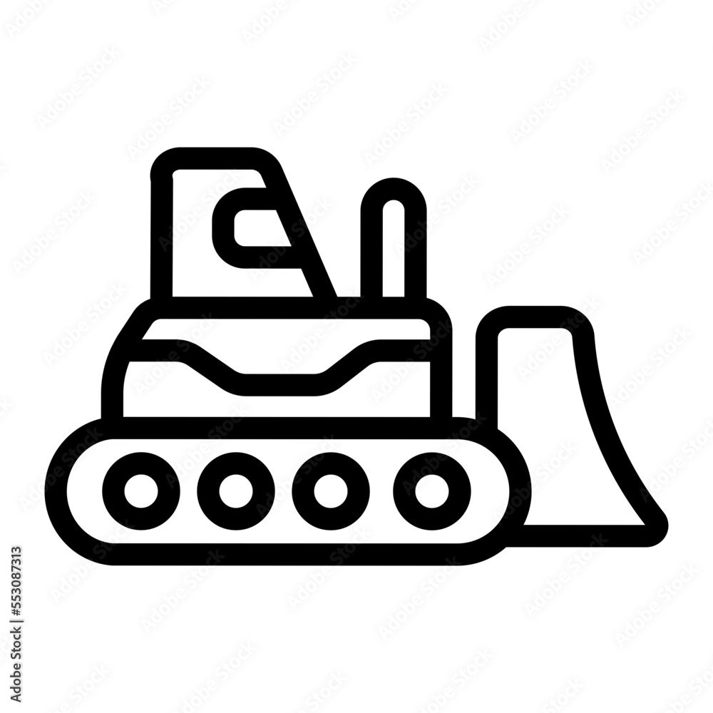bulldozer line icon