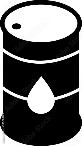 Oil drum container, barrel with sign flat vector icon for apps and websites..ep