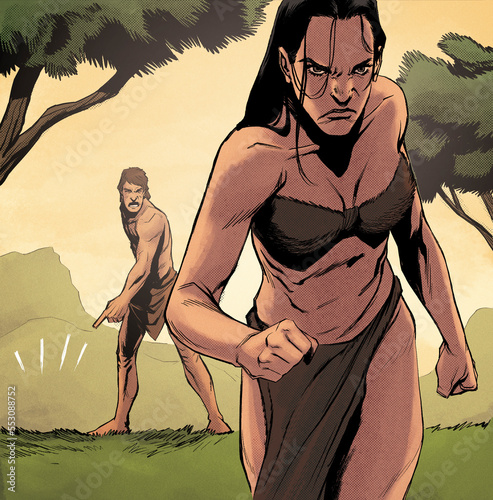 adam and eve argue in the garden of eden