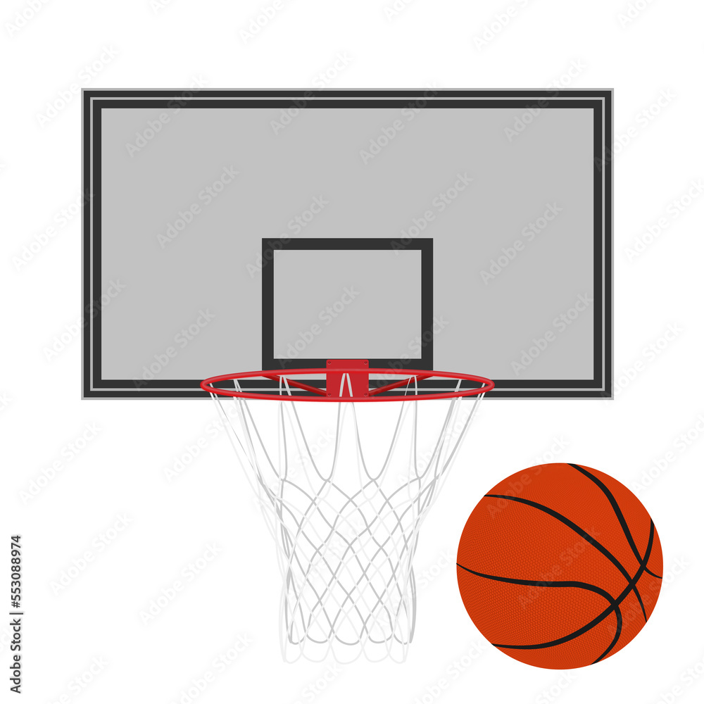 Rectangle shapeof Gold Basketball backboard on PNG White transparent  background Stock Illustration