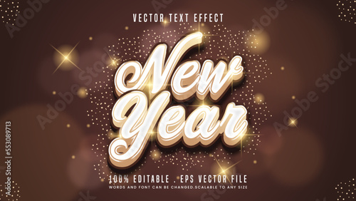 New year 3d editable text effect font style