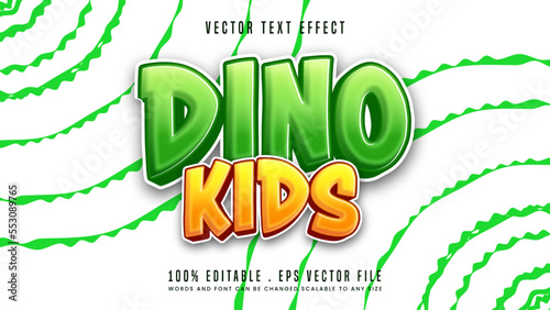 Dino kids 3d editable text effect font style