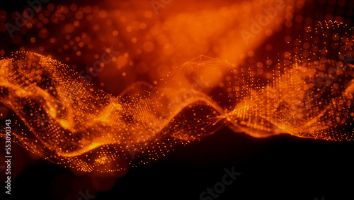 Abstract Medical Technology background. Orange, Health, Science and Research concept. 3D Render. photo
