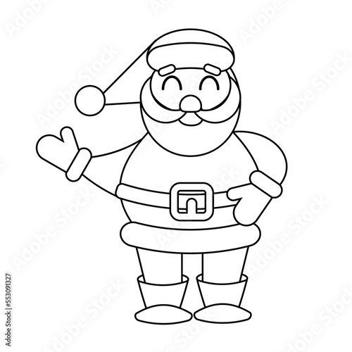 Cute doodle santa claus for merry christmas on white background.
