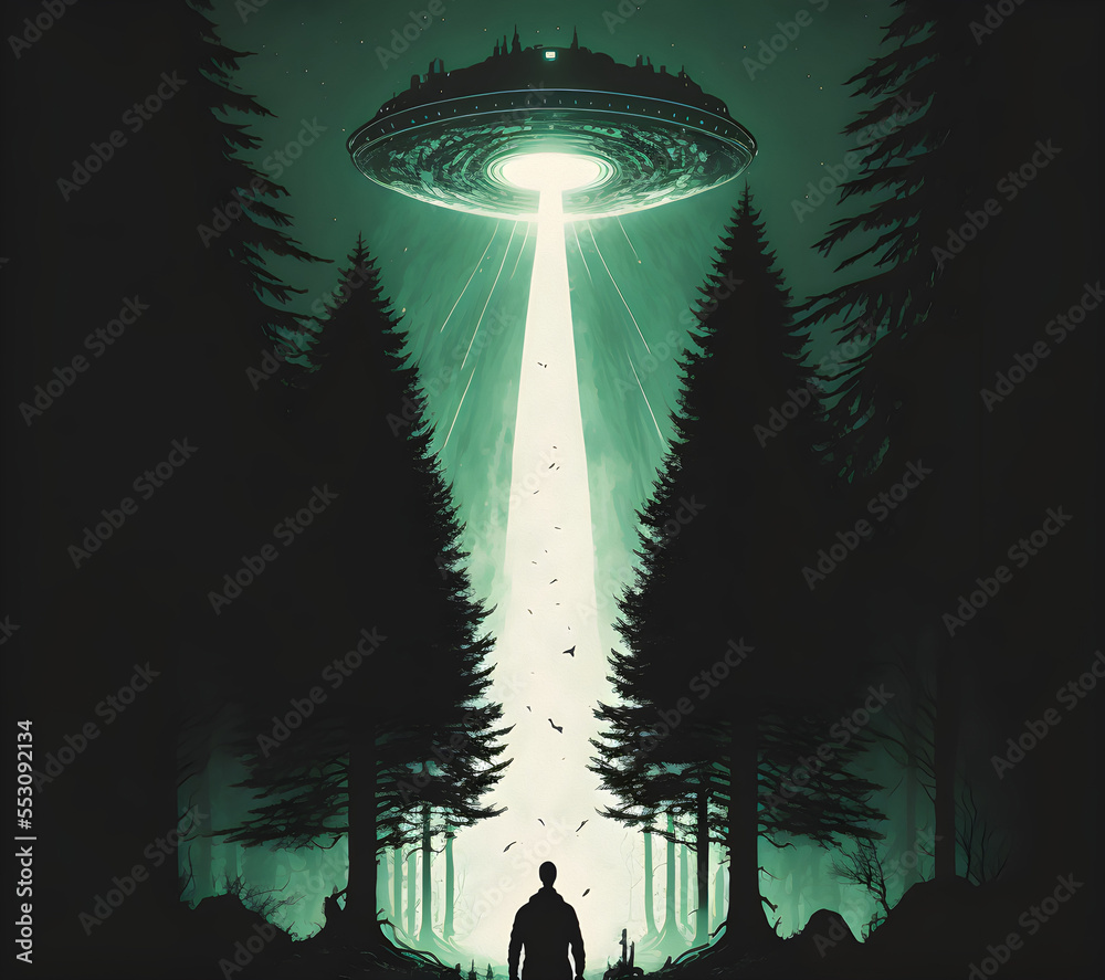 An alien spaceship has been spotted hovering in the middle of a thick ...