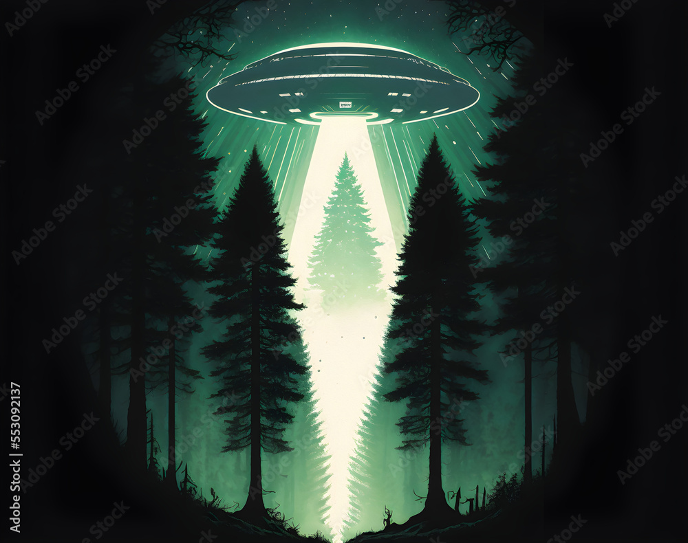 An alien spaceship has been spotted hovering in the middle of a thick ...