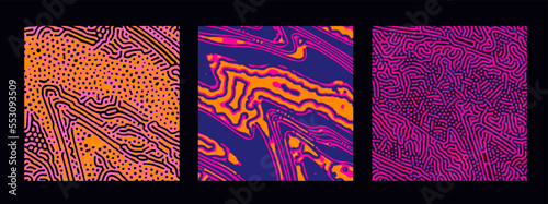 Psychedelic surrealistic abstract background. Organic pattern with colorful lines. 