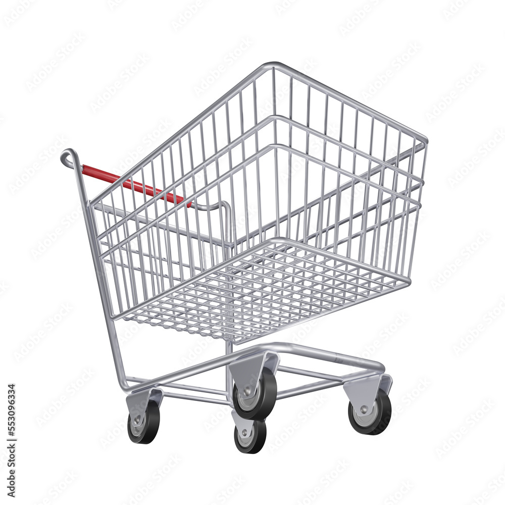 empty aluminum shopping cart in a bottom-up camera angle for designing various shopping promotions empty aluminum shopping cart in a bottom-up camera angle for designing various shopping promotions