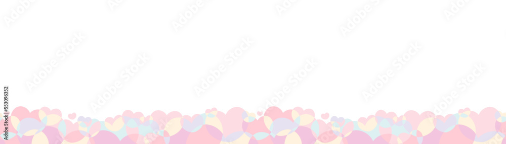 Vector illustration of cute pastel hearts seamless pattern background. Kawaii pale pink and light blue colors. Anniversary design such as Valentine's day, Birthday and Wedding.