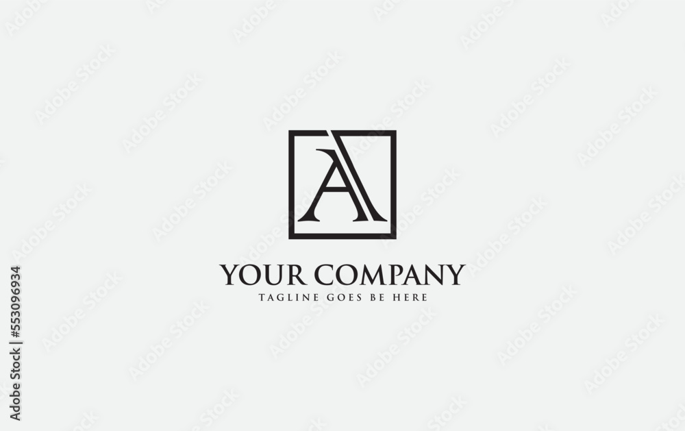 Square brand stylish logo icon and simple elegant flat symbol logo design vector brand Square stylish icon letter A