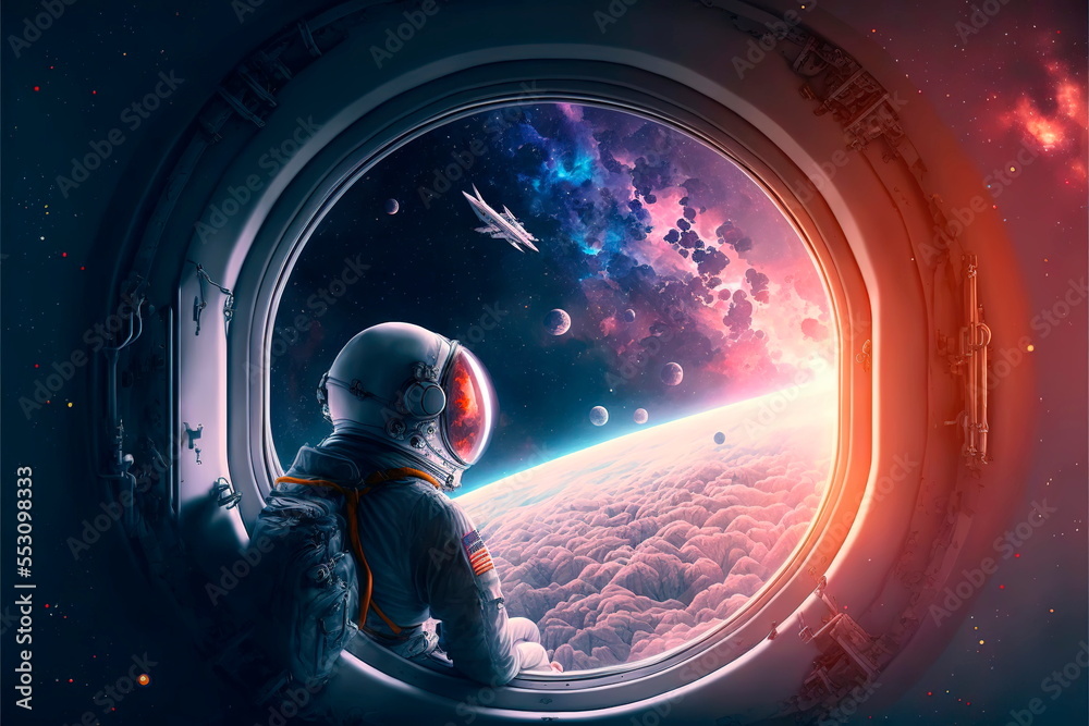 Obraz premium Breathtaking View of the space,astronaut look at the universe