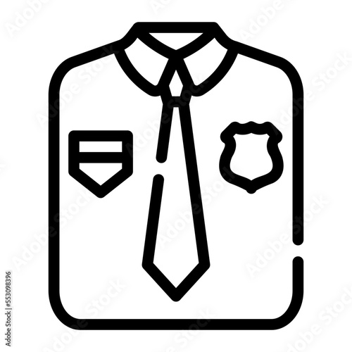 police uniform line icon