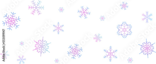 ピンク色と水色のグラデーションの雪の結晶の壁紙 パターン 背景イラスト ベクター素材 ペールトーン