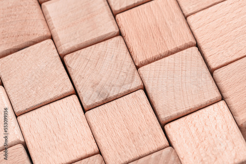 Closeup view of wooden cube...