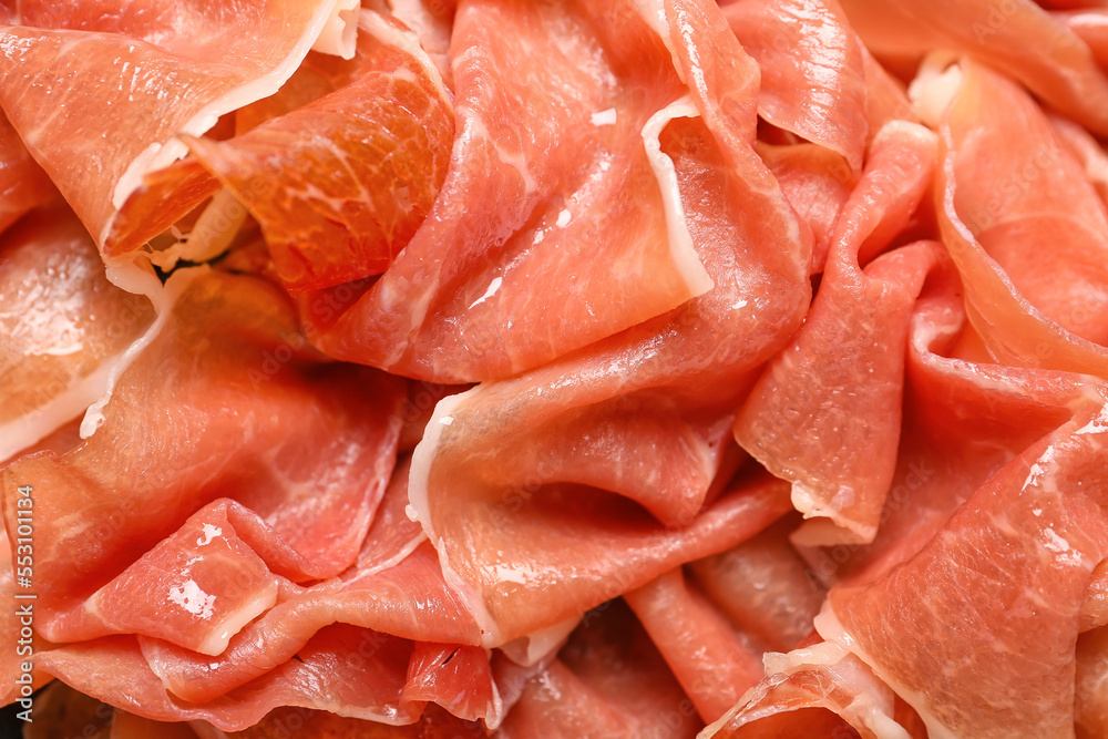 Heap of sliced ham as background, closeup Heap of sliced ham as background, closeup