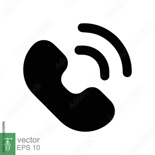 Phone icon. Simple flat style. Call, receiver, hotline, handset, contact support concept. Vector illustration isolated on white background. EPS 10.