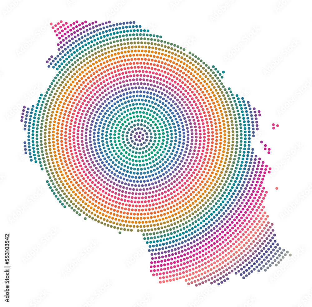 Tanzania dotted map. Digital style shape of Tanzania. Tech icon of the country with gradiented dots. Modern vector illustration. Tanzania dotted map. Digital style shape of Tanzania. Tech icon of the country with gradiented dots. Modern vector illustration.