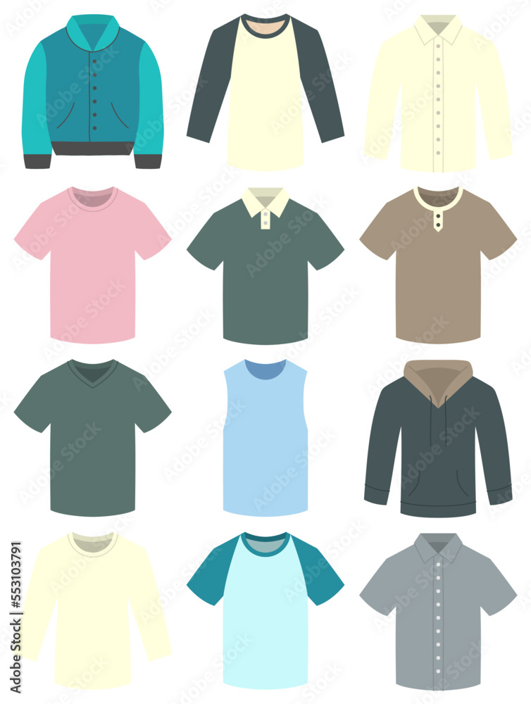 Clothes element design. Clothes icon set.