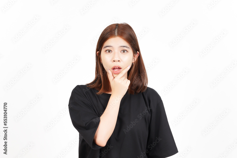 WOW Face Expression Of Beautiful Asian Woman Isolated On White Background WOW Face Expression Of Beautiful Asian Woman Isolated On White Background