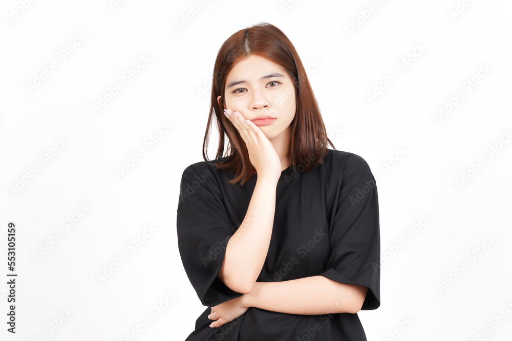 Boring Gesture Of Beautiful Asian Woman Isolated On White Background Boring Gesture Of Beautiful Asian Woman Isolated On White Background