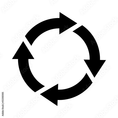 Black Circle arrows isolate on transparent background.	