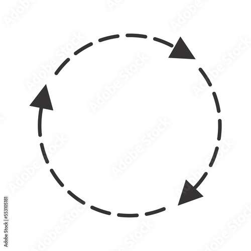 Black Circle arrows isolate on transparent background. 