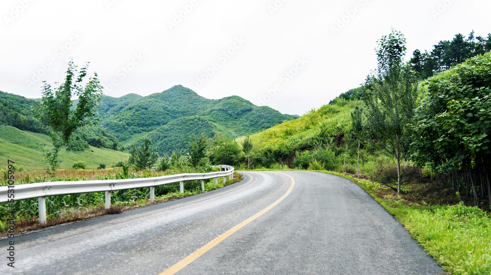 Road turning in the hills