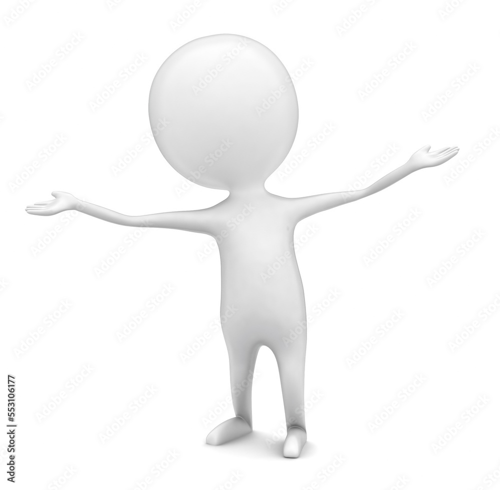 3d man welcoming concept in white isolated background 3d man welcoming concept in white isolated background