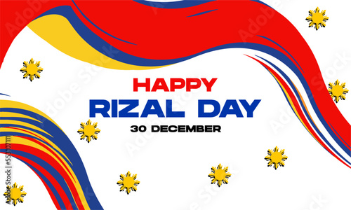 Happy Rizal Day Greeting Card. With Phillipines Flag. Vector Illustration. photo
