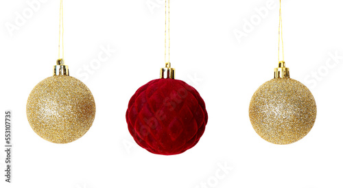 Stylish Christmas balls on white background