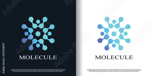 molecule logo design vector with creative concept premium vector