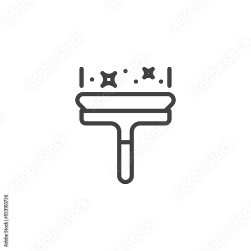 Car windshield brush line icon
