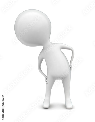 3d man exercising concept in white background