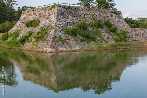 城跡 萩城跡 快晴 萩市 萩城 石垣　堀　山口県　日本　アジア